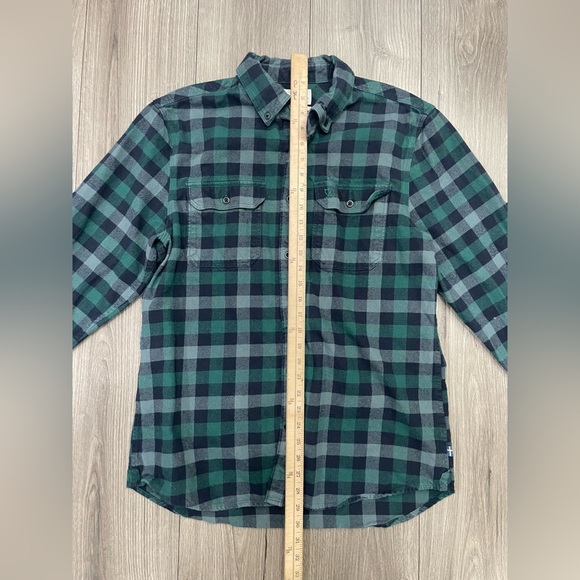 Fjallraven Mens Skog Flannel Shirt Button Up Long Sleeve Green Plaid XL‎ - Picture 5 of 11